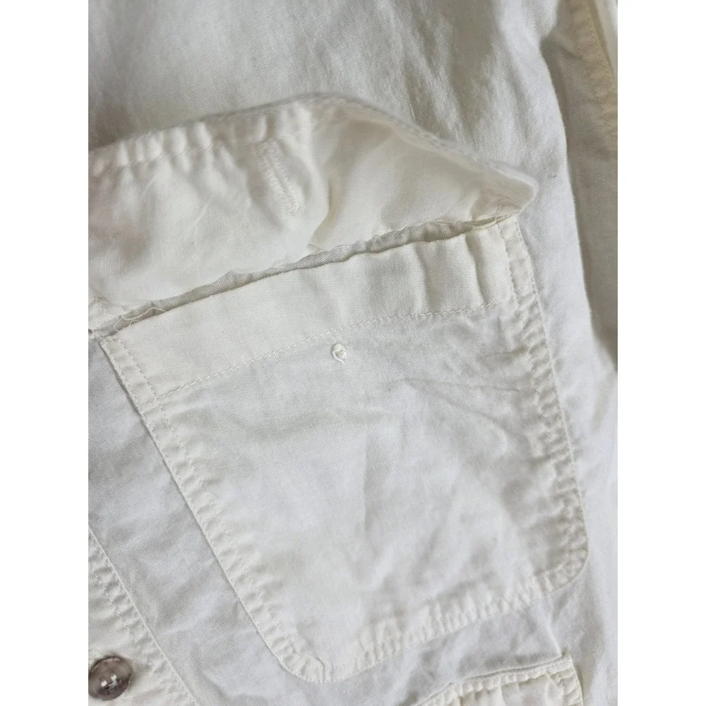 Vintage Banana Republic Safari Shirt Mens L Mill Valley Cotton Roll Tab Sleeve